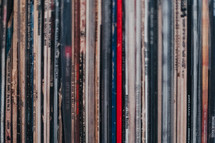 row of vinyl records 