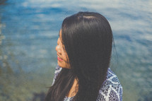 side profile of an Asian woman 