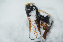 Boots in the snow.