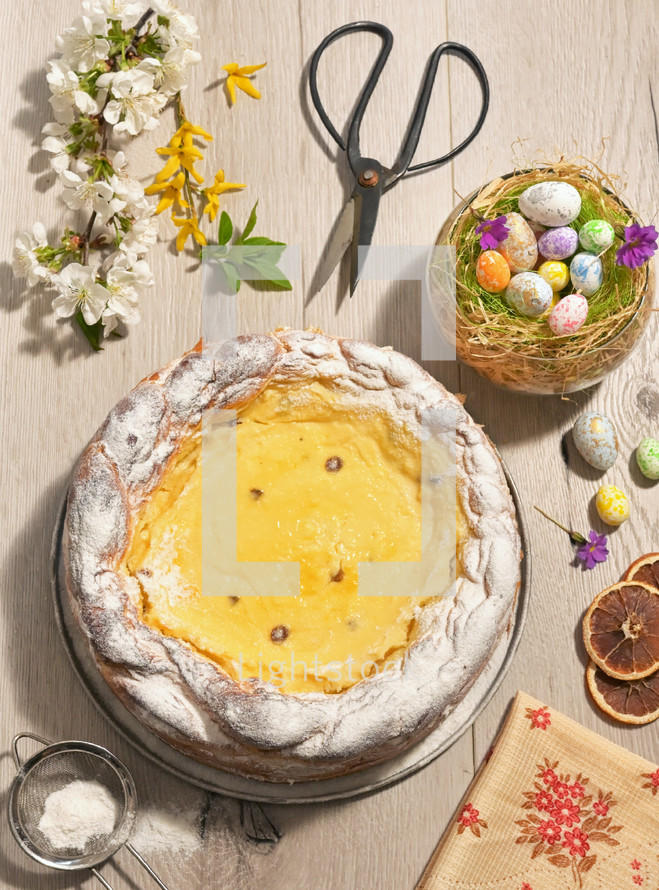 Romanian Easter bread ... Pasca on Easter Table