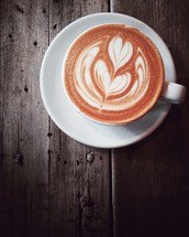 heart shape in a latte 