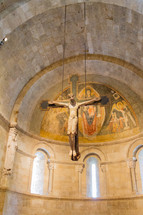 crucifix hanging in the Cloisters 