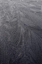 Frost with feather like patterns