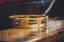 tambourine on a table 