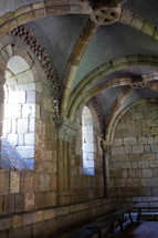 arched stone ceiling 