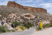 A road through the desert. 