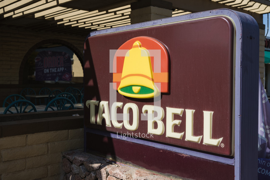A vintage Taco Bell sign.
