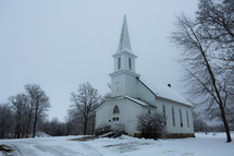 Snowy chapel at Christmas