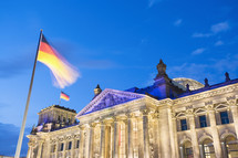 The Reichstag at dusk, Berlin. Germany.