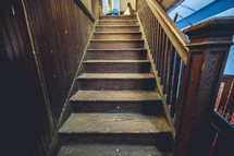 dusty wood steps 