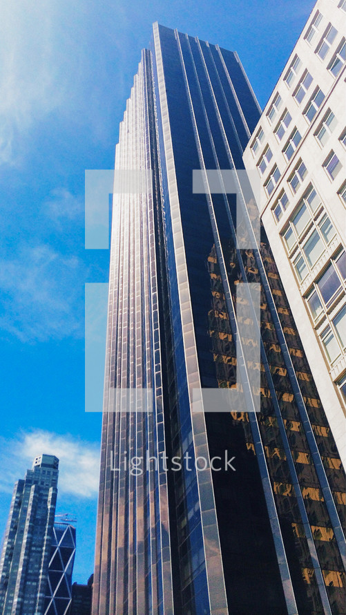 blue sky and skyscrapers 