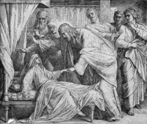 Jesus heals the young girl, Mark 5: 40-42