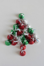 Hershey kisses in the shape of a Christmas tree 