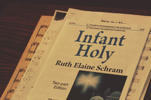 sheet music, Infant Holy 