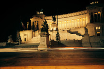 building in Rome at night 
