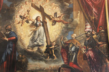Painting of the empty cross glorified.