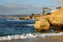 Rocky seashore in San Diego.
