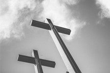 crosses against a sky 