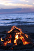 bonfire on a beach 