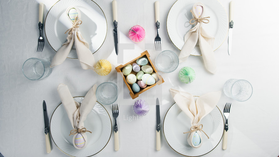 Decorated Table for Easter Holiday