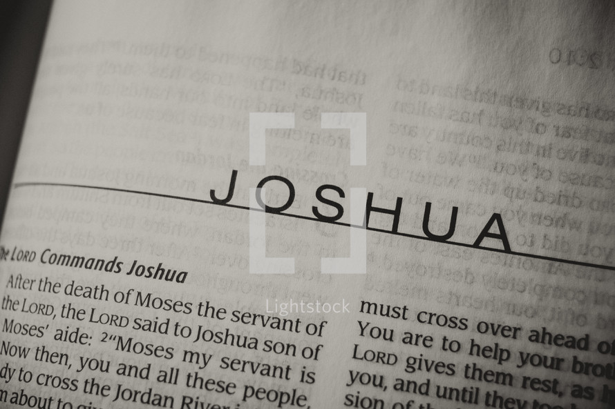 Open Bible in book of Joshua