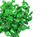 green wrapped candies 