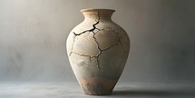 A Jar of Clay with Cracks from Ancient Times  Alluding To and Illustrating 2 Corinthians 4:7  