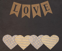 Love and heart cutout border 