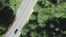 aerial view over a road 