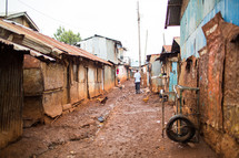 slum streets in Kenya