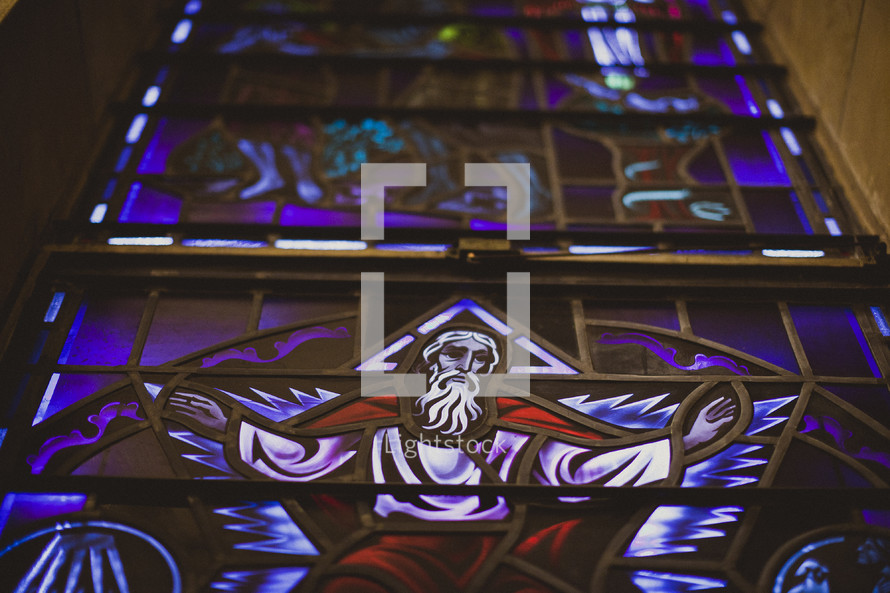 Stained church glass window