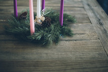 Advent candles and wreath