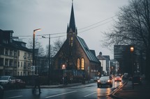 Church in a city