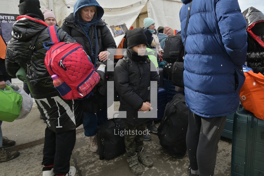 Ukrainian Refugees fleeing war 