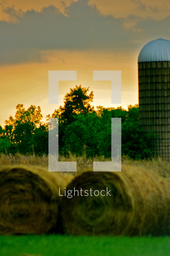 hay and a silo