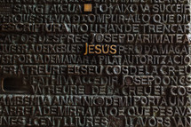 word Jesu standing out on a plaque 