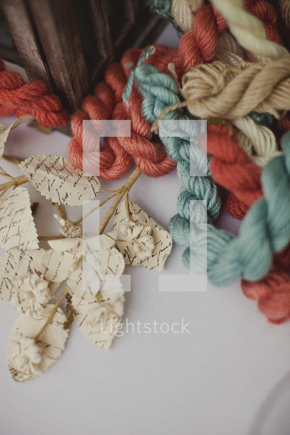 Colored ropes and artificial floral