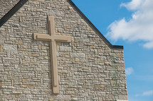 cross on a church wall 