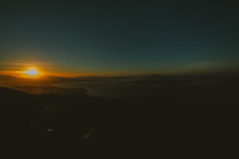 sunrise over an island 