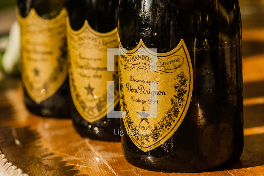 Bottles of Dom Pérignon champagne