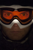 man in ski goggles