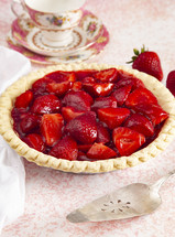 strawberry pie, pie, fruit, food, dessert, baking 