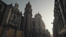 Morning Sunrise at Madero Pedestrian Street Centro Historico in Ciudad de Mexico City before Day of The Dead Parade