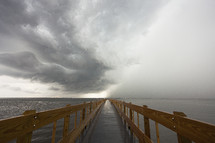 pier and thunderstorm 