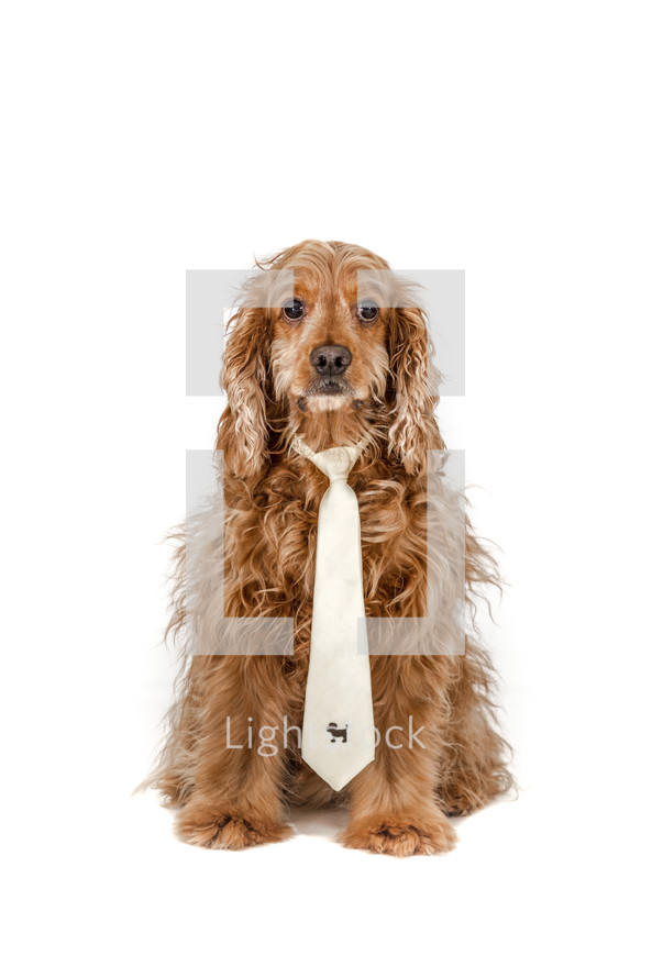 dog wearing a tie 