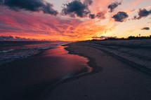 sunset over a beach 