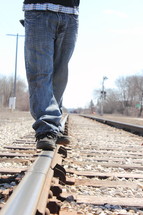 balancing on the tracks