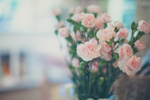vase of pink flowers 
