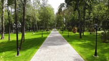 walking path in a park 