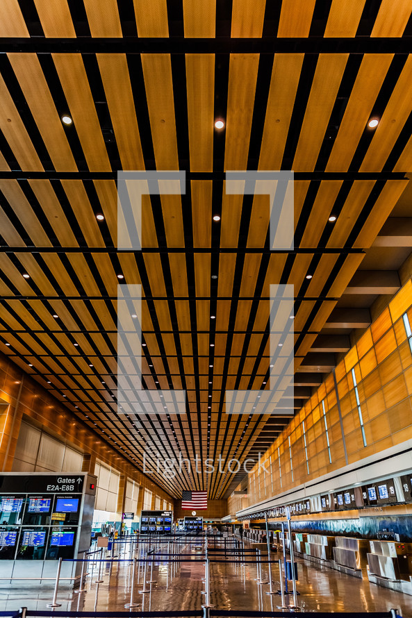 modern architectural detail on an airport terminal's ceiling gate check baggage vacation trip travel
